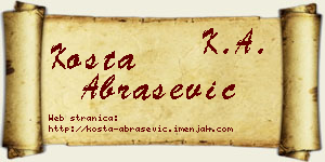 Kosta Abrašević vizit kartica